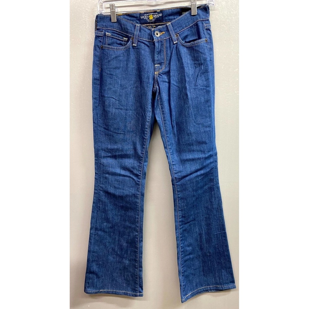 Lucky Brand Charlie Flare Jeans Womens 00/24 Blue Denim Cotton Stretch Casual
